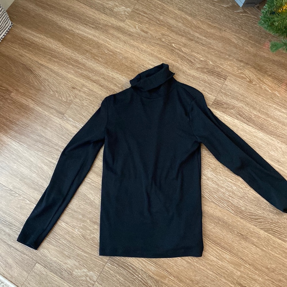 J crew perfect fit black cotton turtleneck